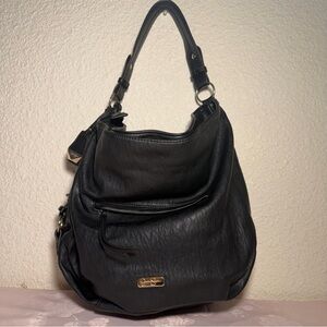 Jessica Simpson Elegant Black Hobo Bag with Gold Details